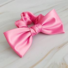 Satin Bow Tie Hair Scrunch (Color: Pink)